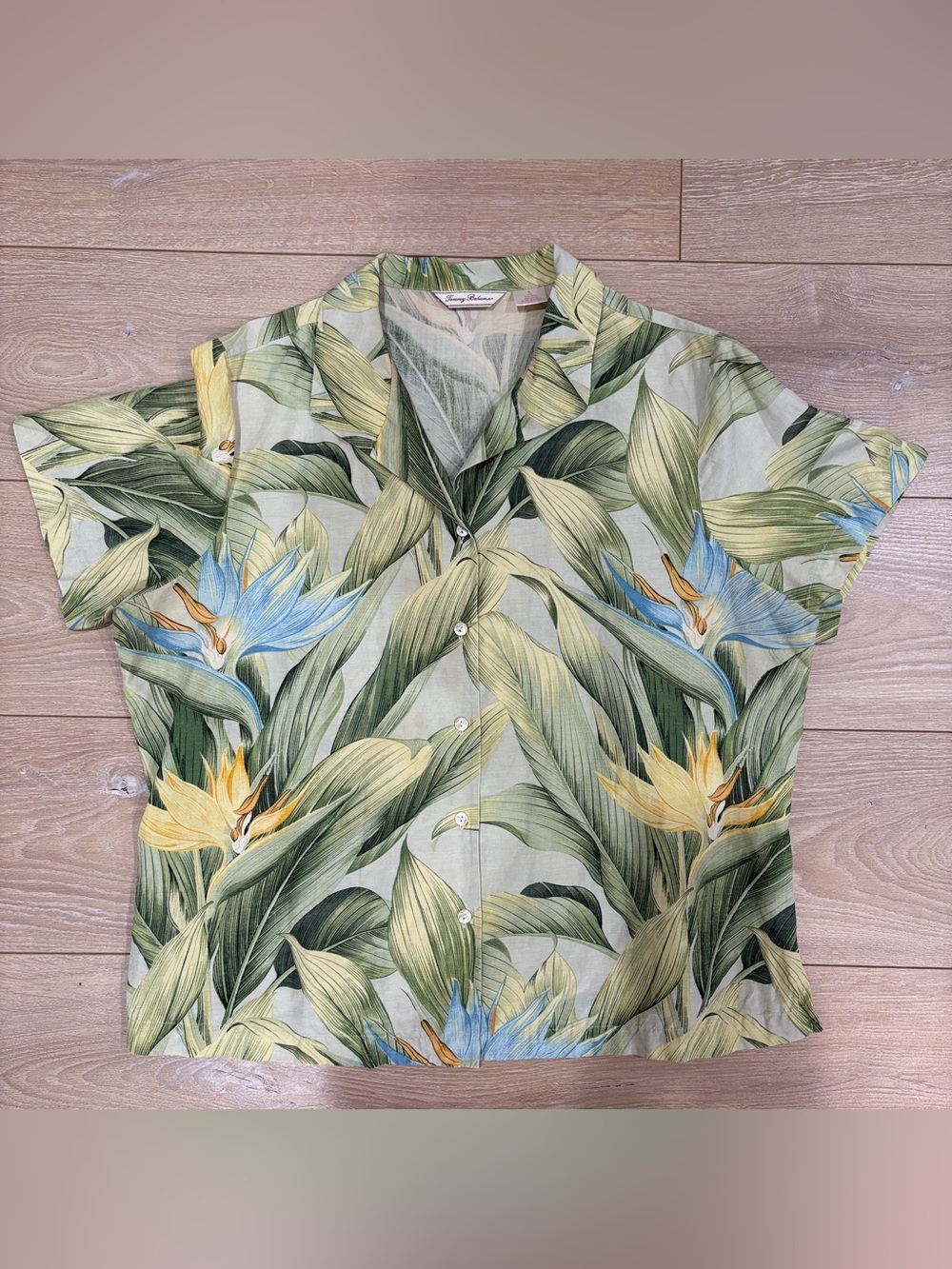 Tommy Bahama Vintage Tropical Botanical Floral Button Down Shirt Size XL